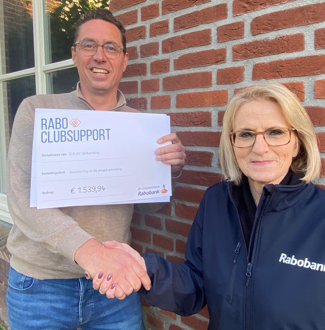 Volharding ontvangt mooi bedrag van Rabo ClubSupport!